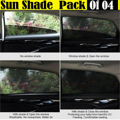 Car Window Sun Shade Mesh (Pack Of 04)