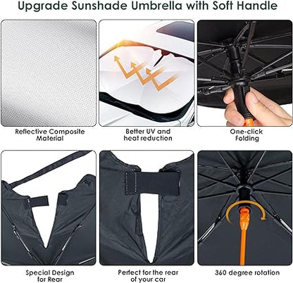 360° Rotation Car Windshield Sun Shade Umbrella