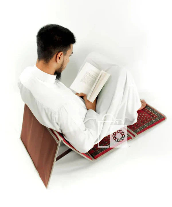 Foldable Baithak Prayer Mat / Imported Janamaz with Back Rest